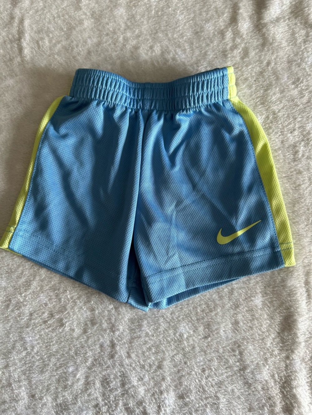 Nike Light Blue Shorts with Neon Yellow Trim
